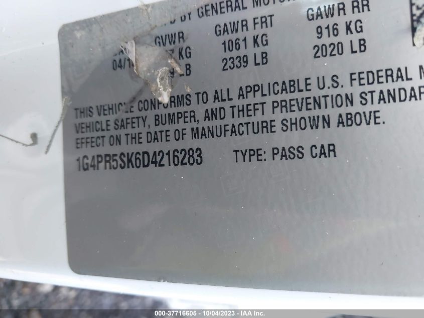 2013 BUICK VERANO CONVENIENCE GROUP - 1G4PR5SK6D4216283