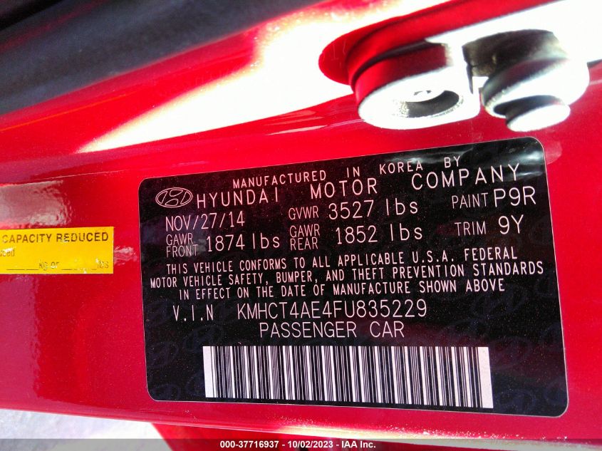 2015 HYUNDAI ACCENT GLS - KMHCT4AE4FU835229
