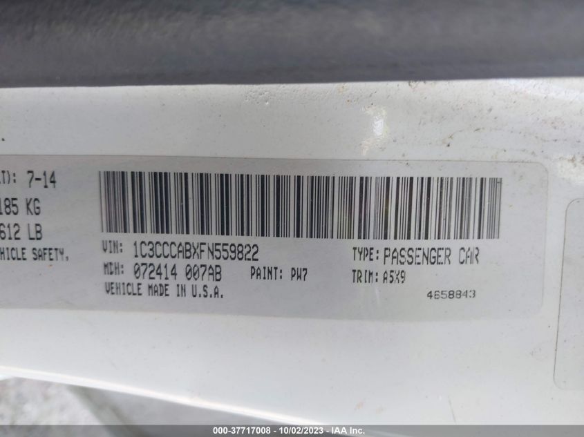 2015 CHRYSLER 200 LIMITED - 1C3CCCABXFN559822