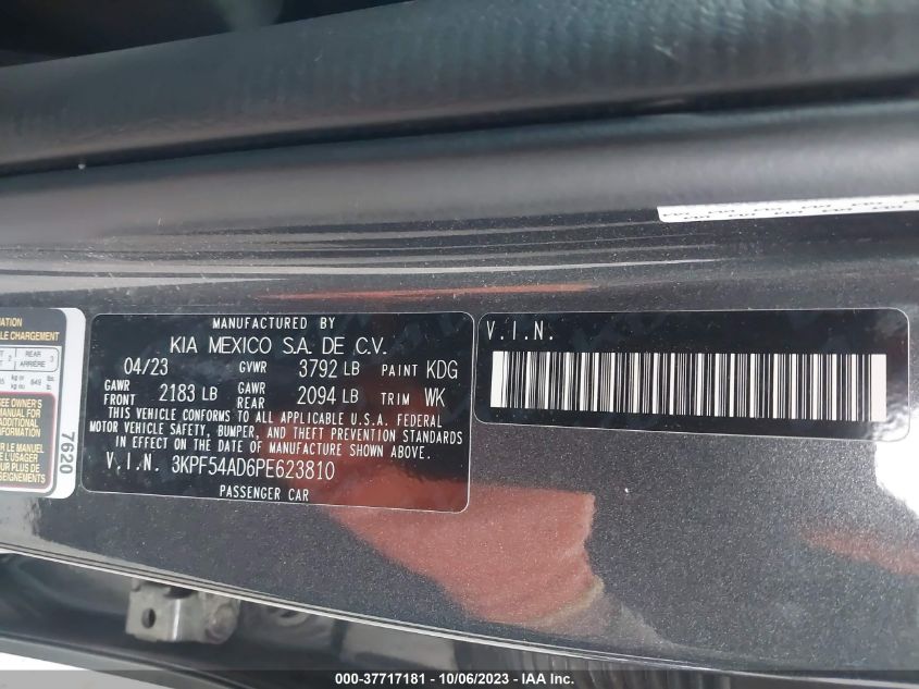 2023 KIA FORTE GT-LINE - 3KPF54AD6PE623810