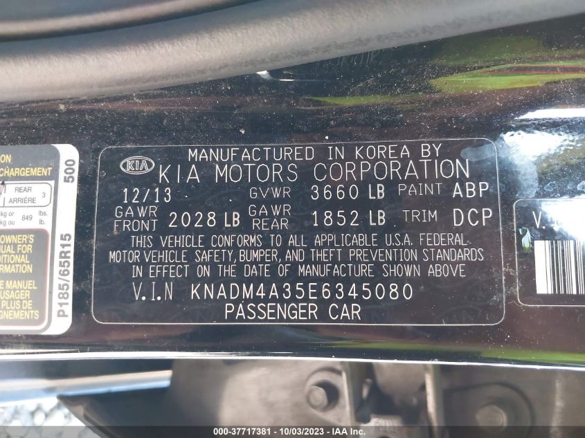 2014 KIA RIO LX - KNADM4A35E6345080