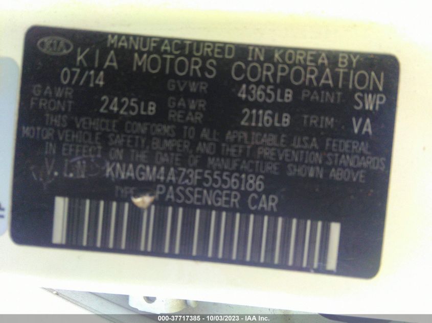 2015 KIA OPTIMA LX - KNAGM4A73F5556186