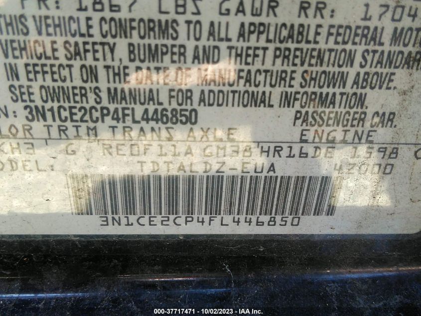 2015 NISSAN VERSA NOTE - 3N1CE2CP4FL446850