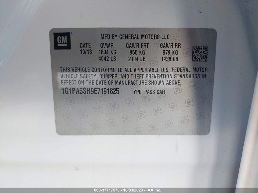 2014 CHEVROLET CRUZE LS - 1G1PA5SH9E7191825