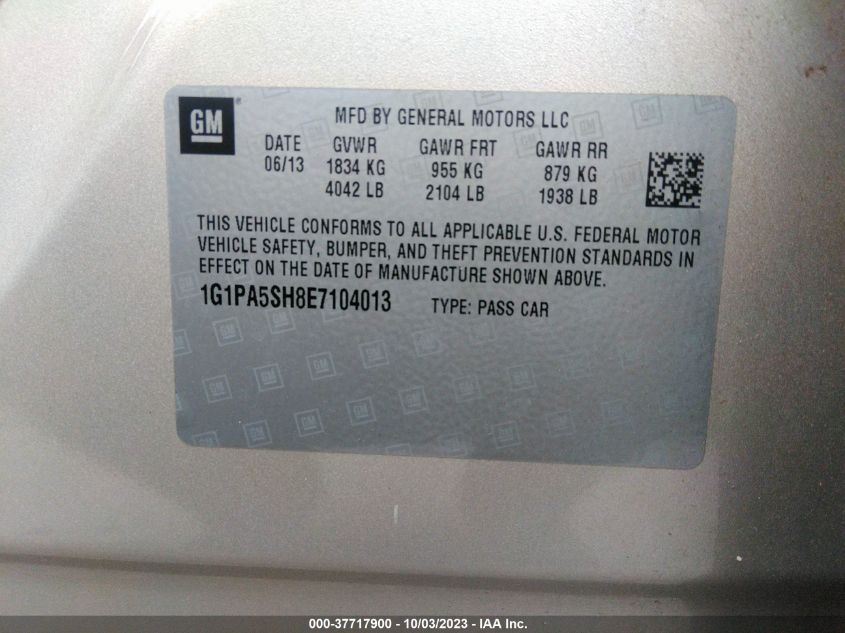 2014 CHEVROLET CRUZE LS - 1G1PA5SH8E7104013