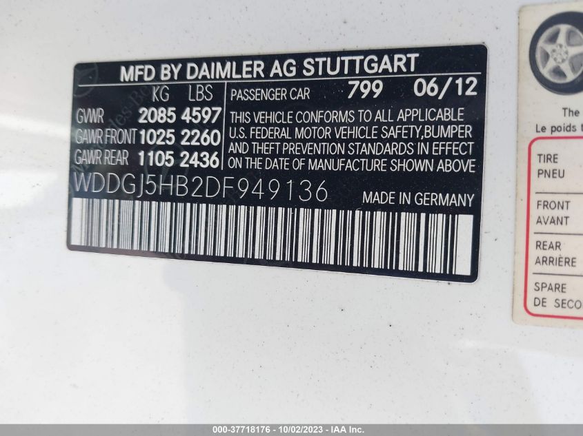 2013 MERCEDES-BENZ C 350 SPORT WDDGJ5HB2DF949136