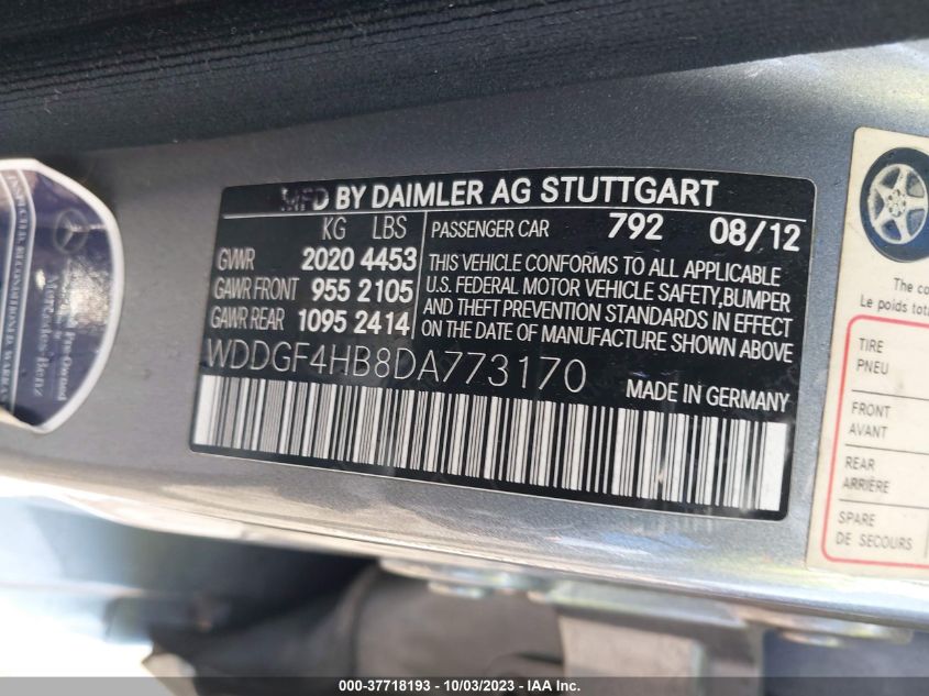 2013 MERCEDES-BENZ C-CLASS C 250 LUXURY - WDDGF4HB8DA773170