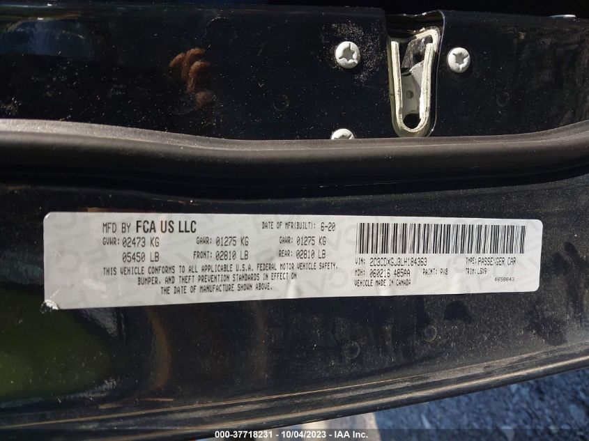 2020 DODGE CHARGER SCAT PACK - 2C3CDXGJ3LH184363