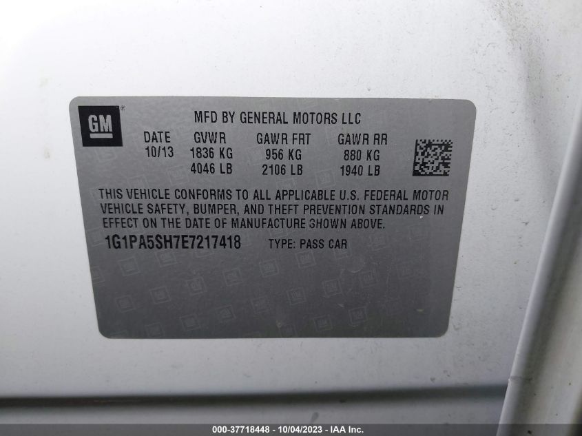 2014 CHEVROLET CRUZE LS - 1G1PA5SH7E7217418