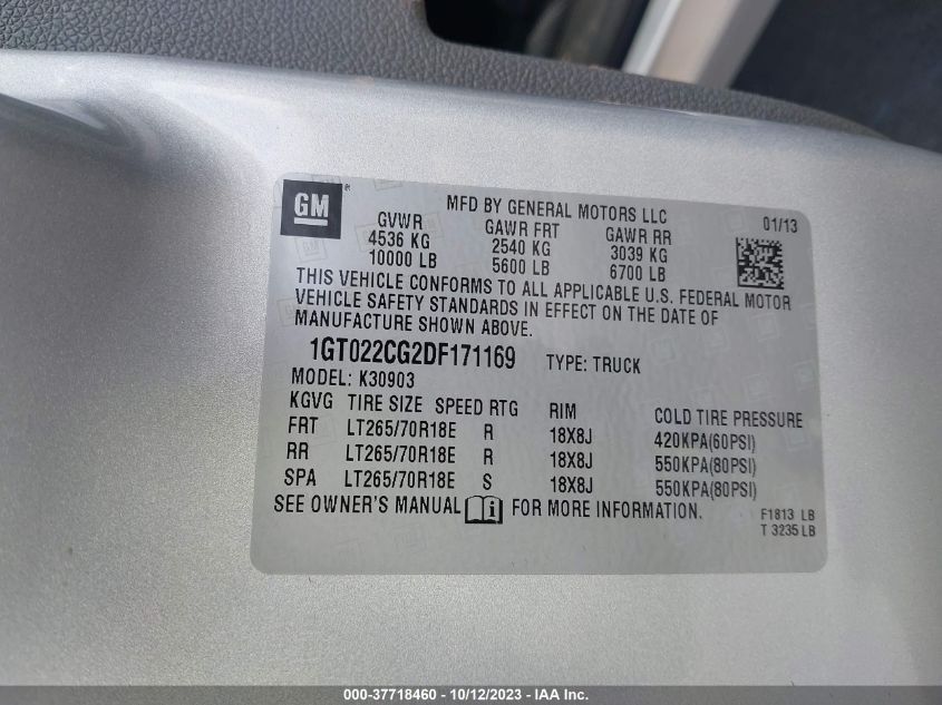 2013 GMC SIERRA 3500HD WORK TRUCK - 1GT022CG2DF171169