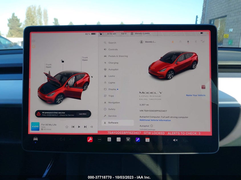 VIN 7SAYGDEE8PF623407 2023 TESLA MODEL Y LONG RANGE