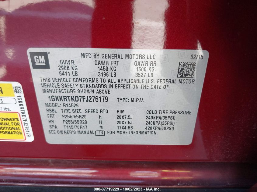 2015 GMC ACADIA DENALI - 1GKKRTKD7FJ276179