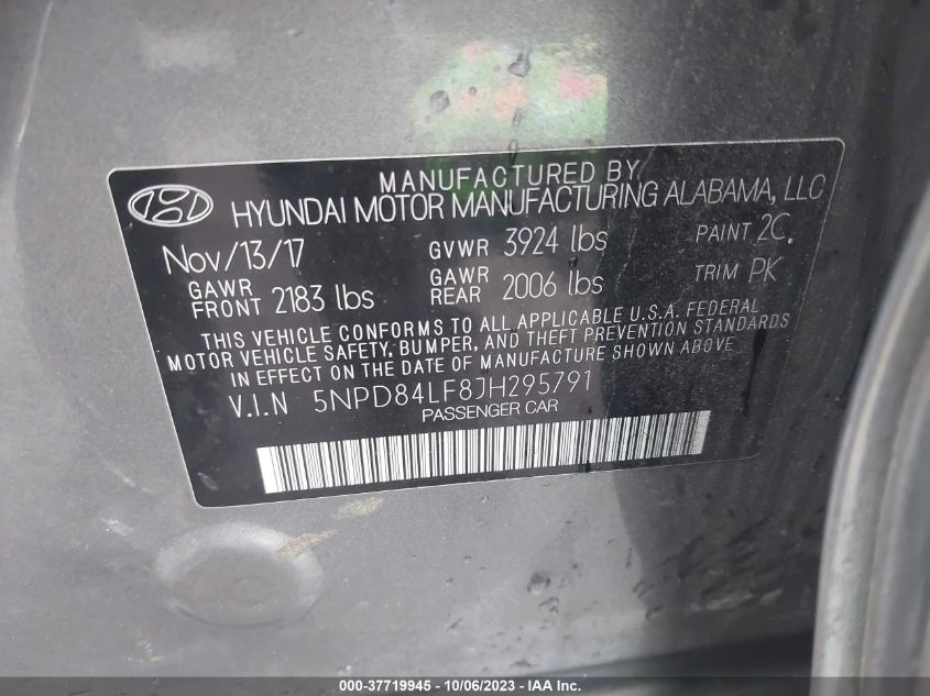 2018 HYUNDAI ELANTRA VALUE EDITION - 5NPD84LF8JH295791
