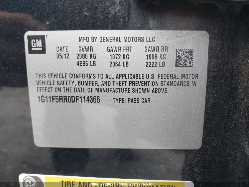 2013 CHEVROLET MALIBU ECO - 1G11F5RR0DF114366