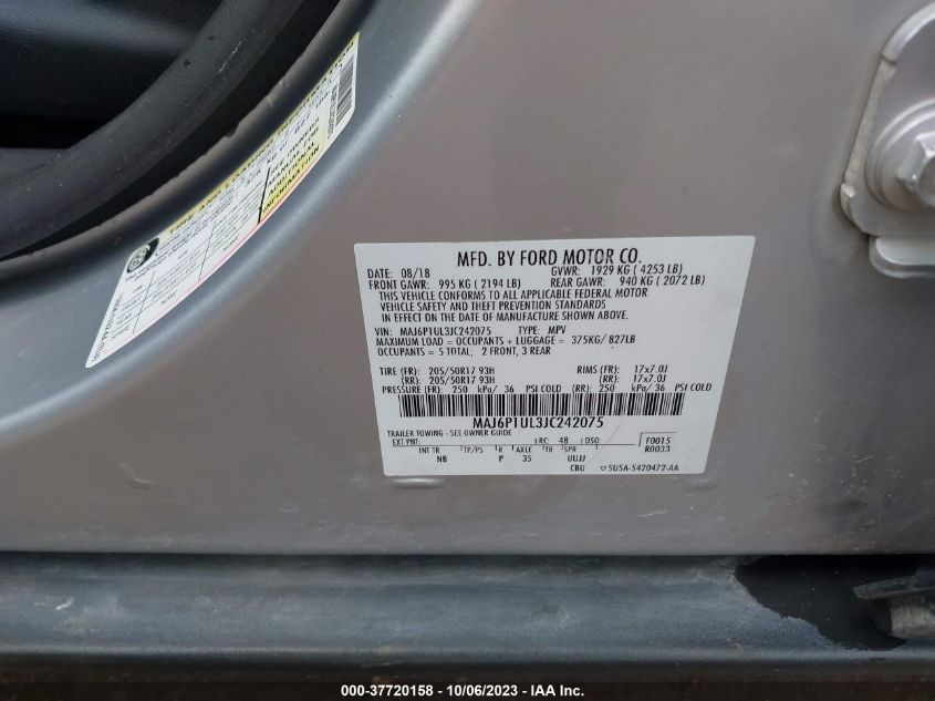 2018 FORD ECOSPORT SE - MAJ6P1UL3JC242075