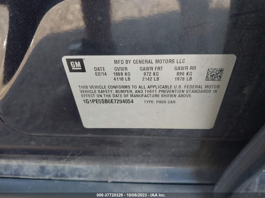 2014 CHEVROLET CRUZE 2LT - 1G1PE5SB6E7294054
