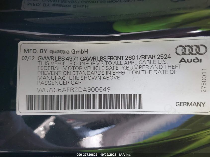 2013 AUDI RS 5 WUAC6AFR2DA900649