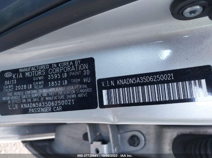 2013 KIA RIO EX - KNADN5A35D6250021