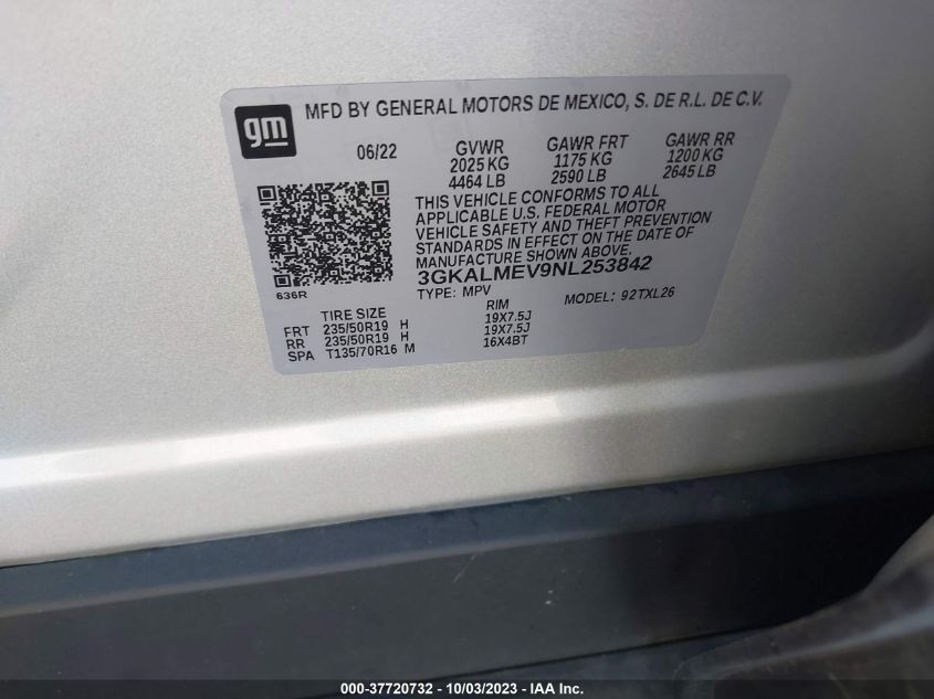 2022 GMC TERRAIN SLE - 3GKALMEV9NL253842