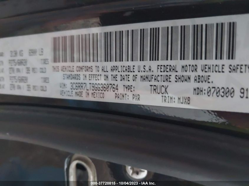 2016 RAM 1500 SLT - 3C6RR7LT9GG360764