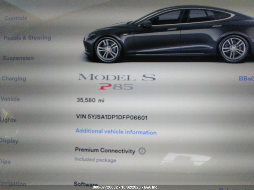 2013 TESLA MODEL S PERFORMANCE - 5YJSA1DP1DFP06601