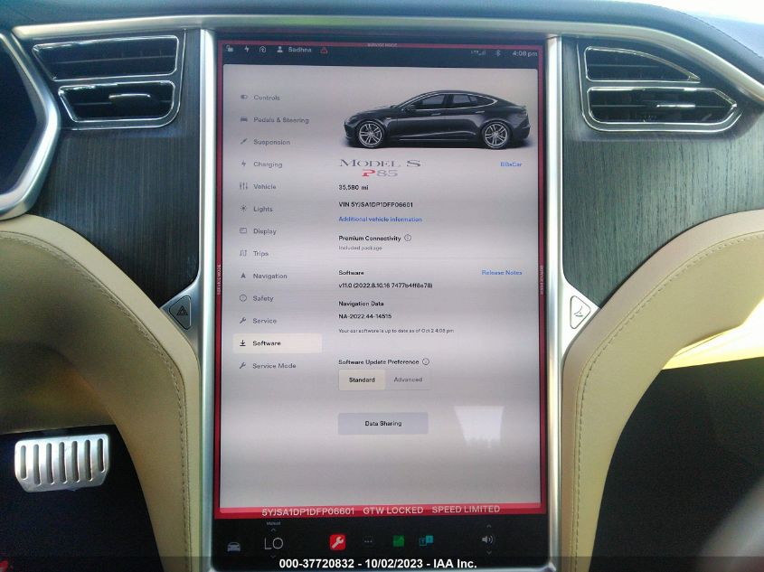 2013 TESLA MODEL S PERFORMANCE - 5YJSA1DP1DFP06601
