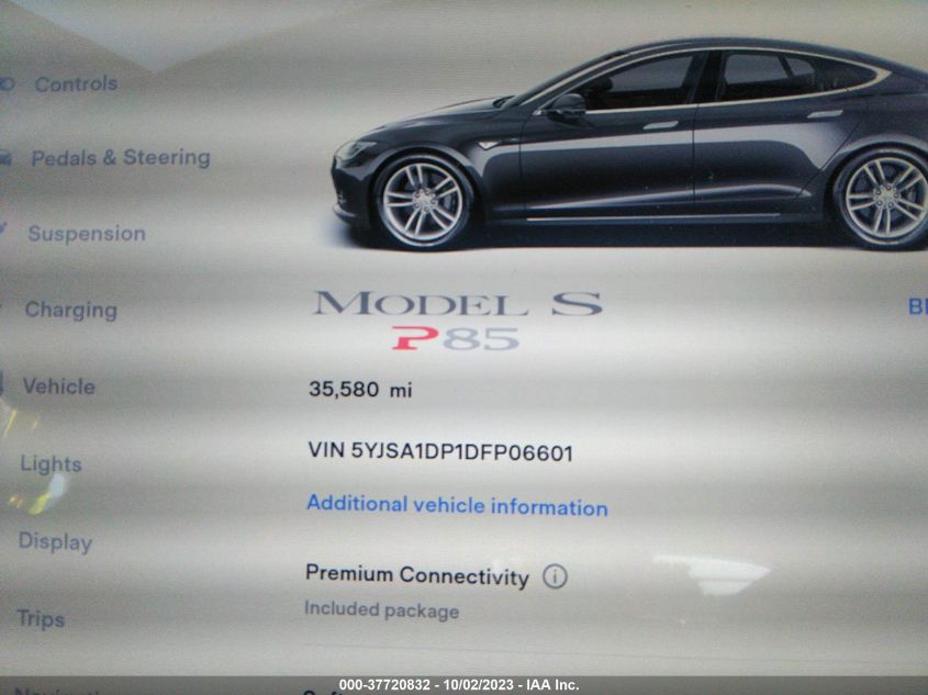 2013 TESLA MODEL S PERFORMANCE - 5YJSA1DP1DFP06601