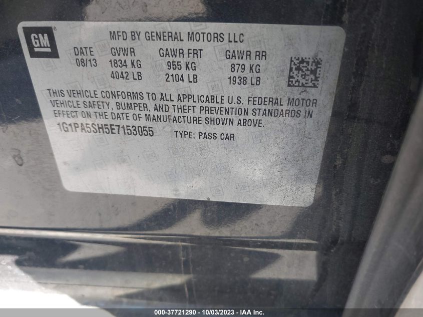 2014 CHEVROLET CRUZE LS - 1G1PA5SH5E7153055
