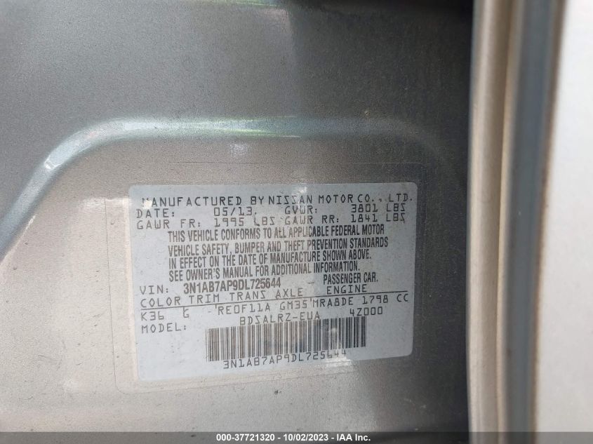 2013 NISSAN SENTRA SR - 3N1AB7AP9DL725644