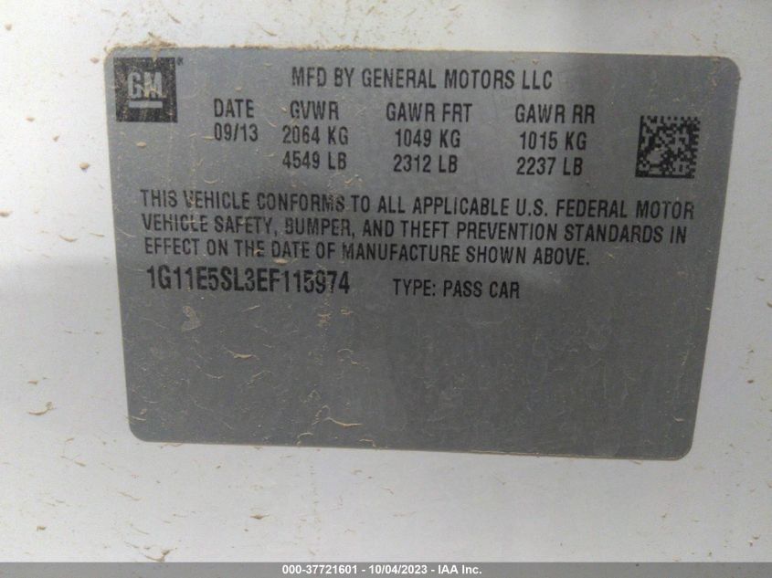 2014 CHEVROLET MALIBU LT - 1G11E5SL3EF115974