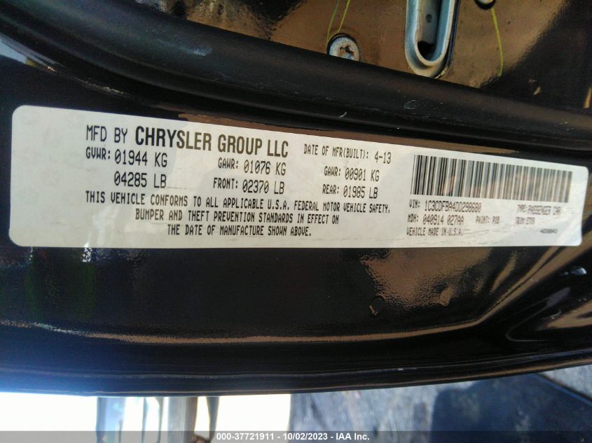 2013 DODGE DART SXT - 1C3CDFBA4DD298680
