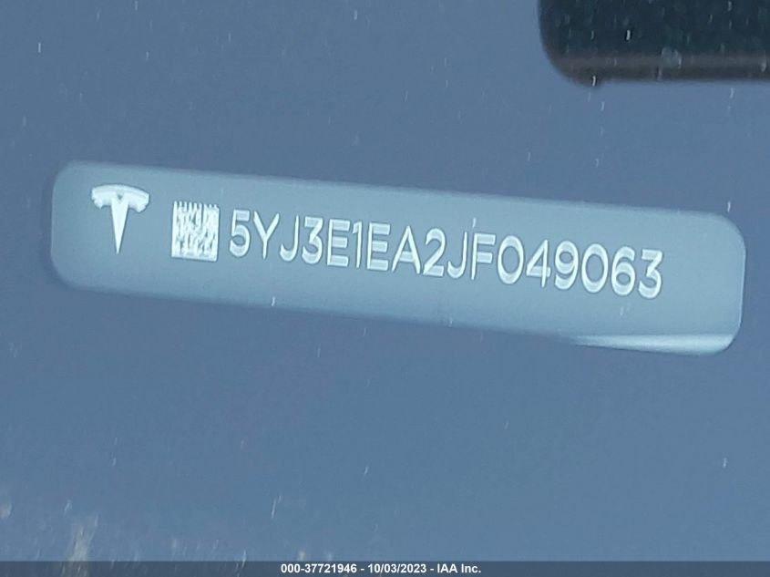 2018 TESLA MODEL 3 - 5YJ3E1EA2JF049063