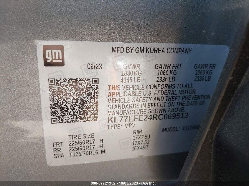 2024 CHEVROLET TRAX LS - KL77LFE24RC069513