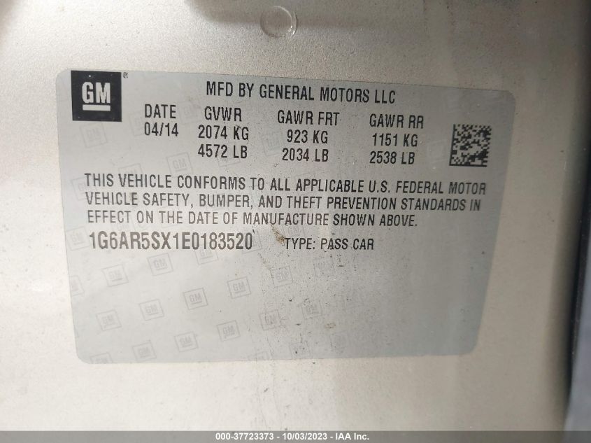 2014 CADILLAC CTS SEDAN LUXURY RWD 1G6AR5SX1E0183520