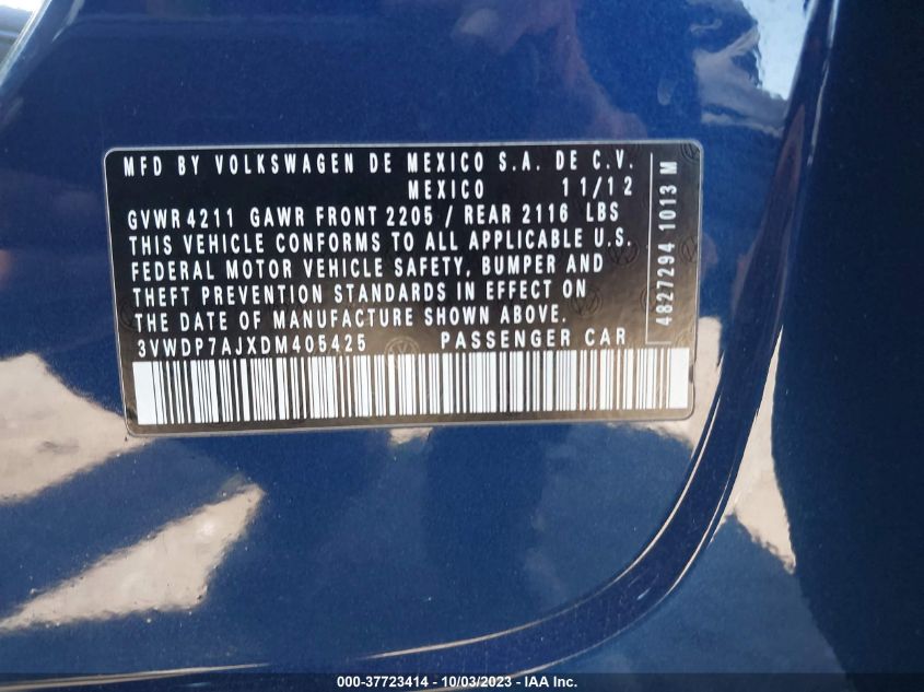 2013 VOLKSWAGEN JETTA SEDAN SE W/CONVENIENCE - 3VWDP7AJXDM405425