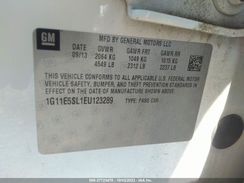 2014 CHEVROLET MALIBU LT - 1G11E5SL1EU123289