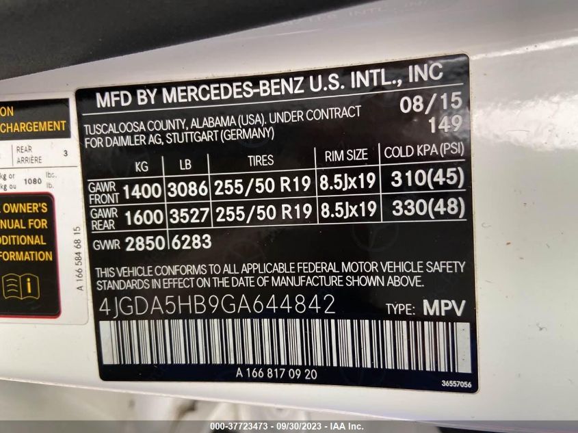 2016 MERCEDES-BENZ GLE 350 4MATIC - 4JGDA5HB9GA644842