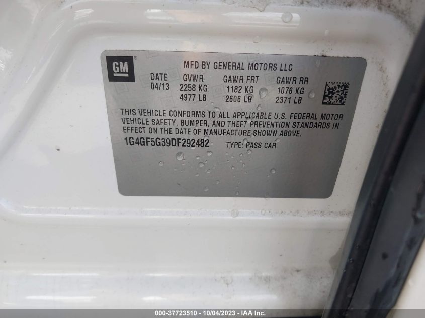 2013 BUICK LACROSSE PREMIUM 1 - 1G4GF5G39DF292482