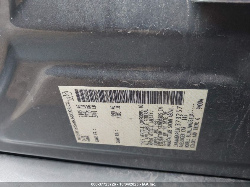 2018 NISSAN MAXIMA SV - 1N4AA6AP6JC373257