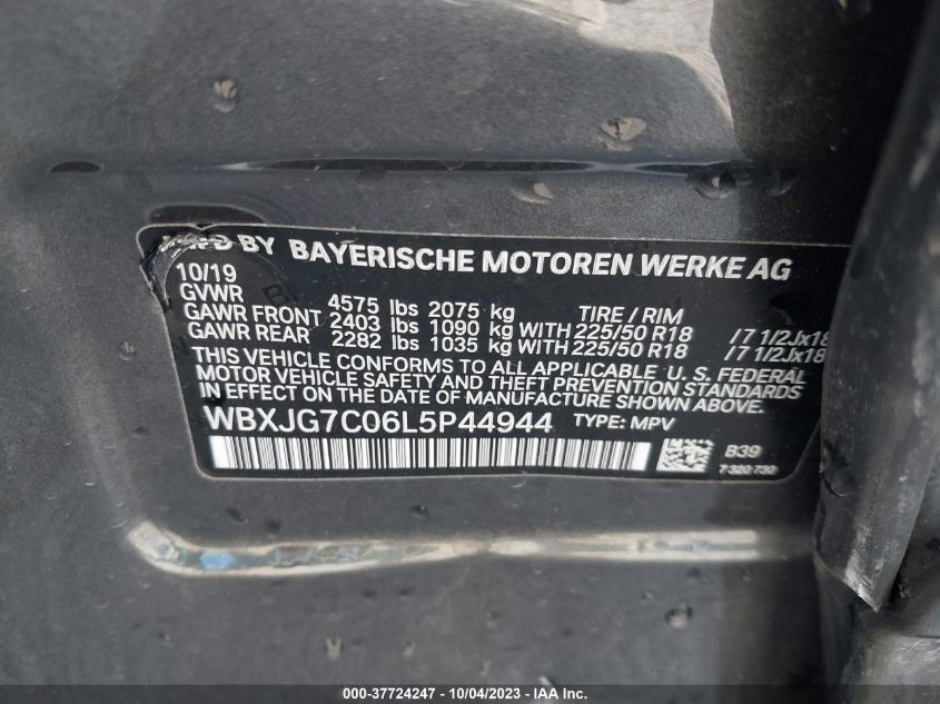 2020 BMW X1 SDRIVE28I - WBXJG7C06L5P44944