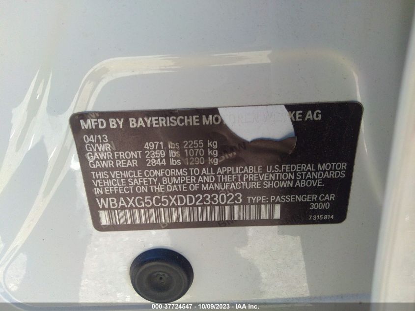 2013 BMW 528I WBAXG5C5XDD233023