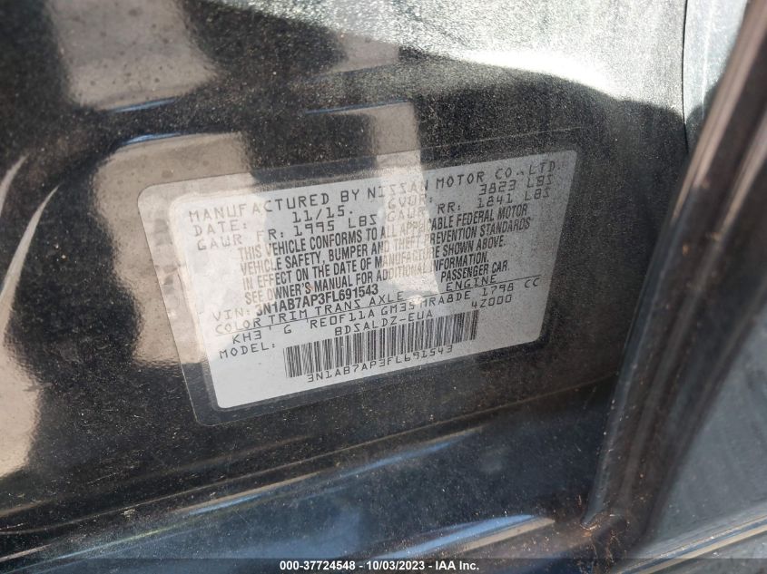 2015 NISSAN SENTRA SV - 3N1AB7AP3FL691543