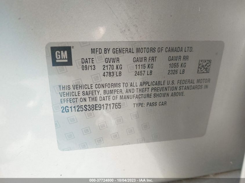 2014 CHEVROLET IMPALA LT - 2G1125S38E9171765