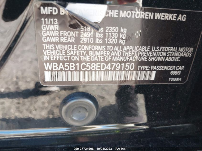 2014 BMW 535I WBA5B1C58ED479150