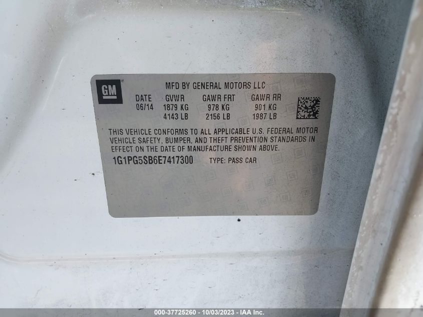 2014 CHEVROLET CRUZE LTZ - 1G1PG5SB6E7417300