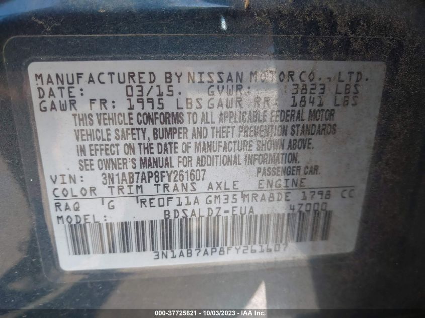 2015 NISSAN SENTRA SV - 3N1AB7AP8FY261607