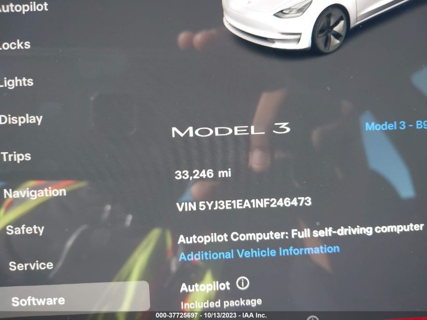 2022 TESLA MODEL 3 - 5YJ3E1EA1NF246473