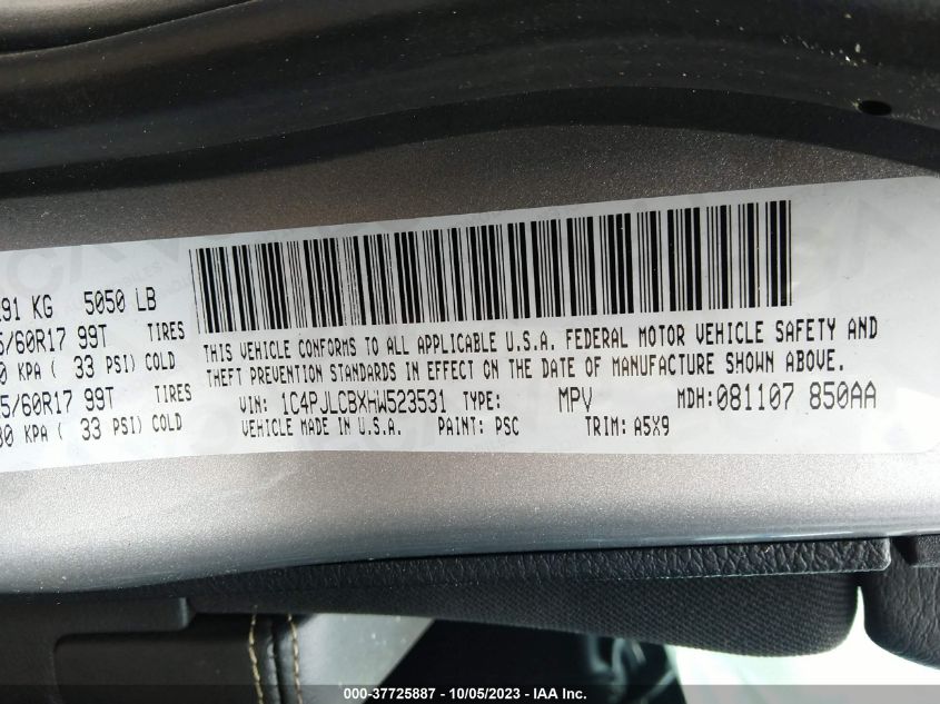 2017 JEEP CHEROKEE LATITUDE - 1C4PJLCBXHW523531