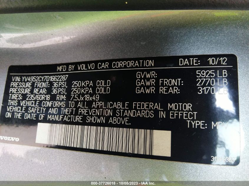 2013 VOLVO XC90 3.2 - YV4952CY7D1662287