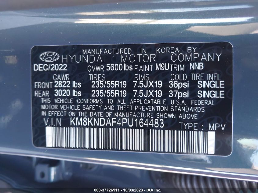 KM8KNDAF4PU164483 Hyundai Ioniq 5 SEL 8